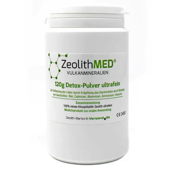 Ζεόλιθος MED® detox εξαιρετικά λεπτή πούδρα έως 10 μικρά - 120 γραμμάρια